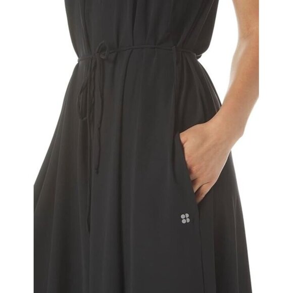 Sweaty Betty Women's M/8 Black Athletic Lightweight Explorer Maxi Dress Pockets - Picture 6 of 10